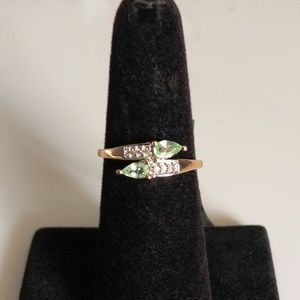 Genuine Green Paraiba Tourmaline 10K Gold Ring